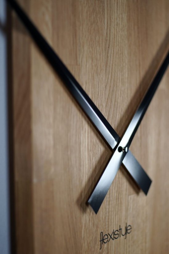 Дизайнерски стенен часовник в дизайн дърво и метал, 80 см