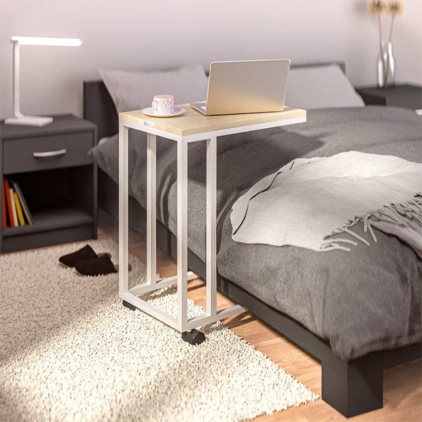 WPC asztallappal ellátott oldalasztal - 65,5 x 50 x 40 cm