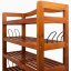 Schuhregal aus massivem Akazienholz 75 × 26 × 82 cm