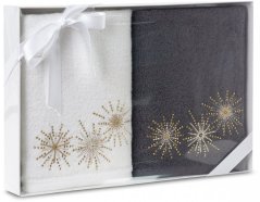 Weihnachtstuch-Set aus Baumwolle mit zartem Muster