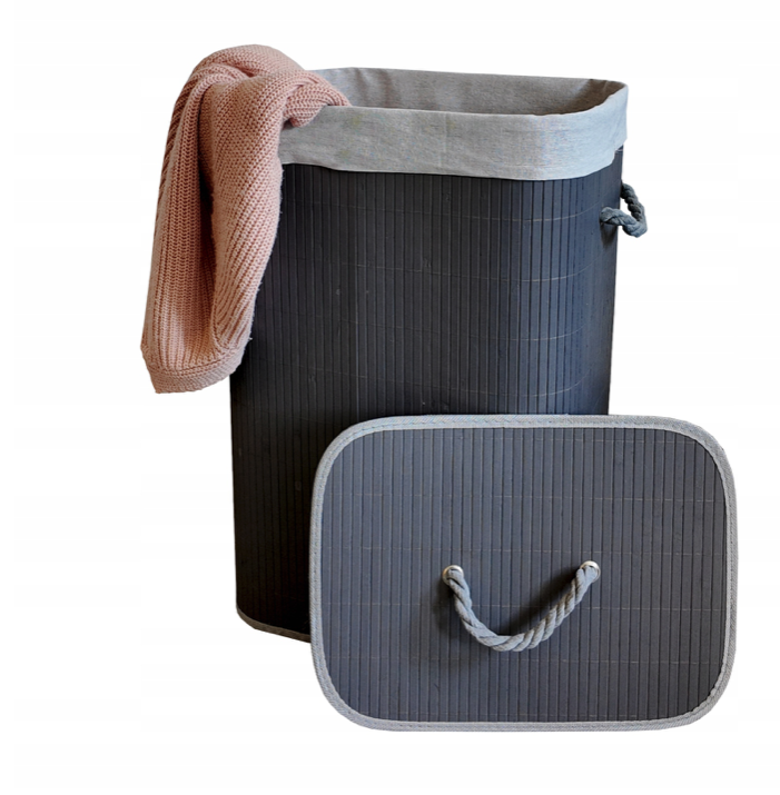 Veľký bambusový kôš na prádlo s vekom 72L