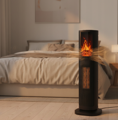 Încălzitor electric tip coloană cu efect de flacără 2000 W