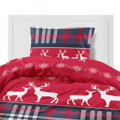 Modern karácsonyi ágynemű piros rénszarvassal