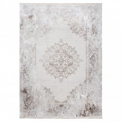 Světle krémově šedý vintage designový koberec se vzory