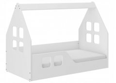 Detská posteľ domček Montessori 140 x 70 cm biela ľavá