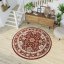 Červený kulatý koberec ve vintage stylu - Rozměr koberce: Šírka: 170 cm