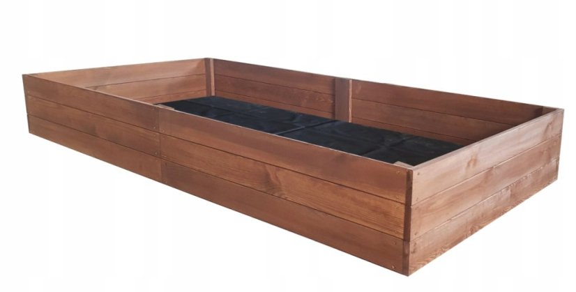 Prírodný impregnovaný vyvýšený drevený záhon 200 x 100 x 27 cm
