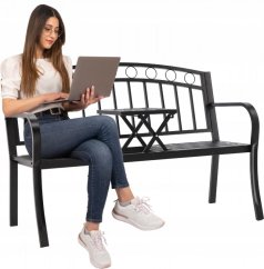 Zahradní lavice se skládacím stolem 127 x 53 x 84 cm
