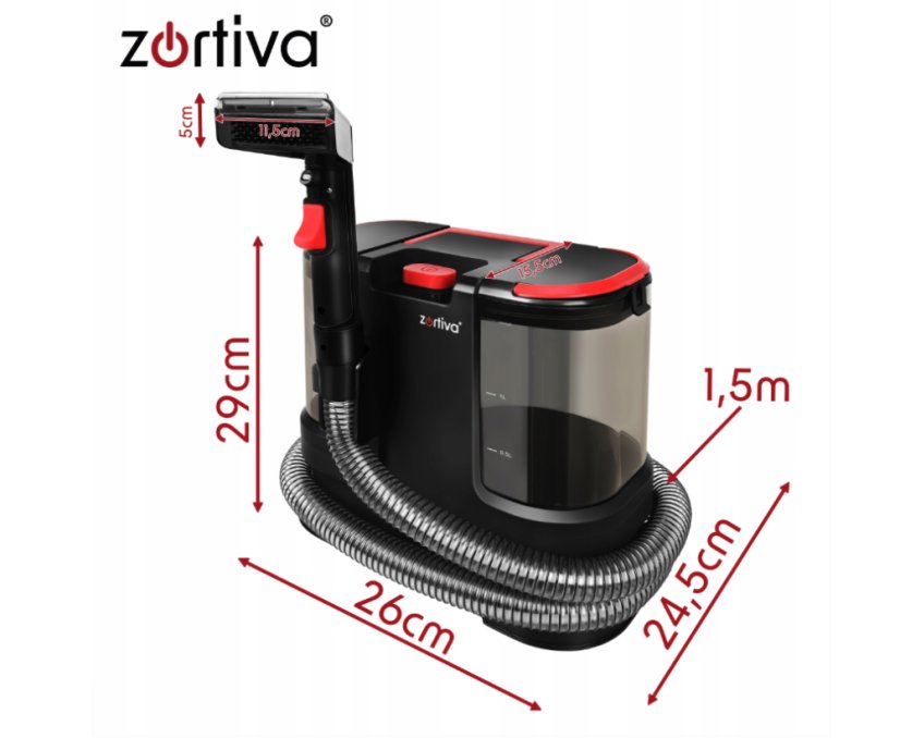 Extrakciós kárpittisztító – kárpittisztító gép kanapékhoz, szőnyegekhez és autóülésekhez VacTrim Zortiva 800 W, 17 000 Pa