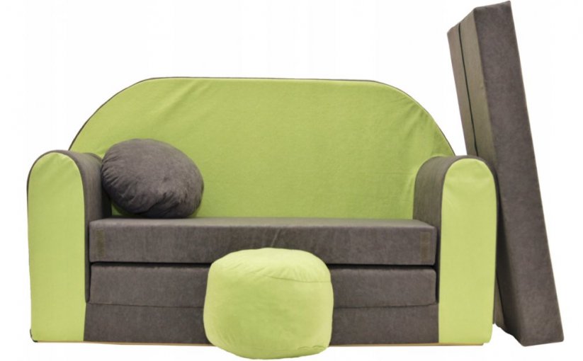 Otroški raztegljiv kavč zelene barve 98 x 170 cm