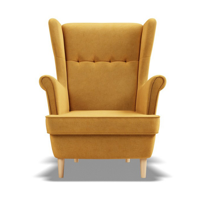 Luxusné kreslo ušiak farba medová žltá