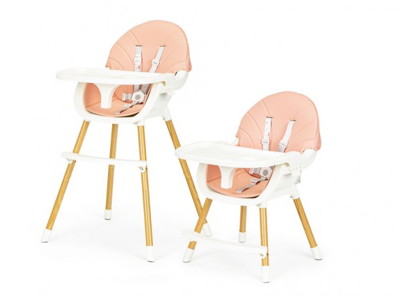 Бебешки розов стол за хранене 2в1 