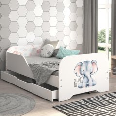 Letto per bambini MIKI 160 x 80 cm con elefantino