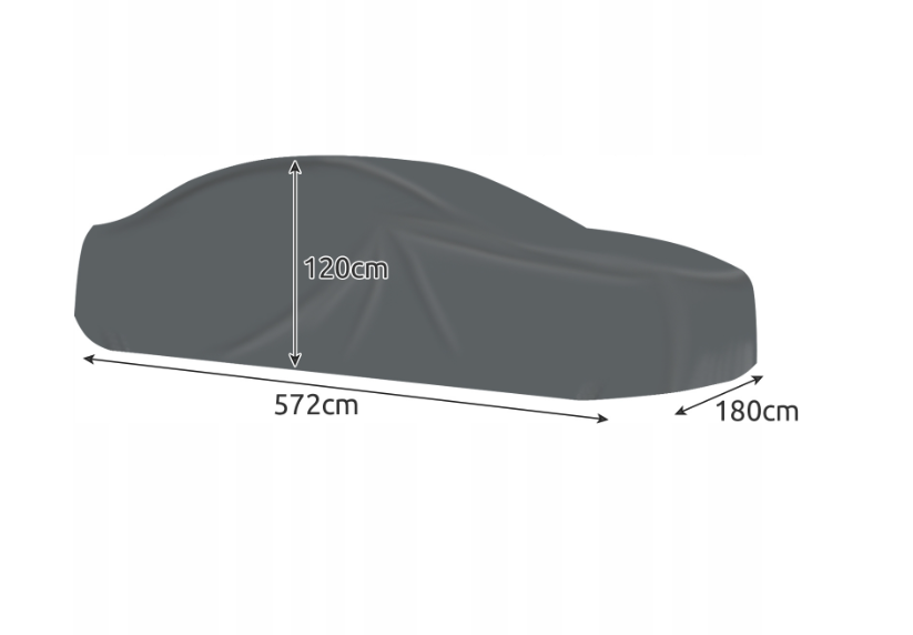 Car tarpaulin gri 572 x 180 x 120 cm