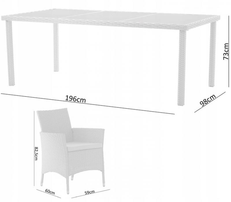 Set záhradného nábytku sivý GARDENLINE
