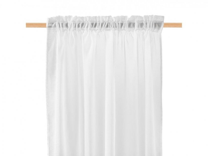 Bílá dekorační záclona na kolíčky 140 x 250 cm