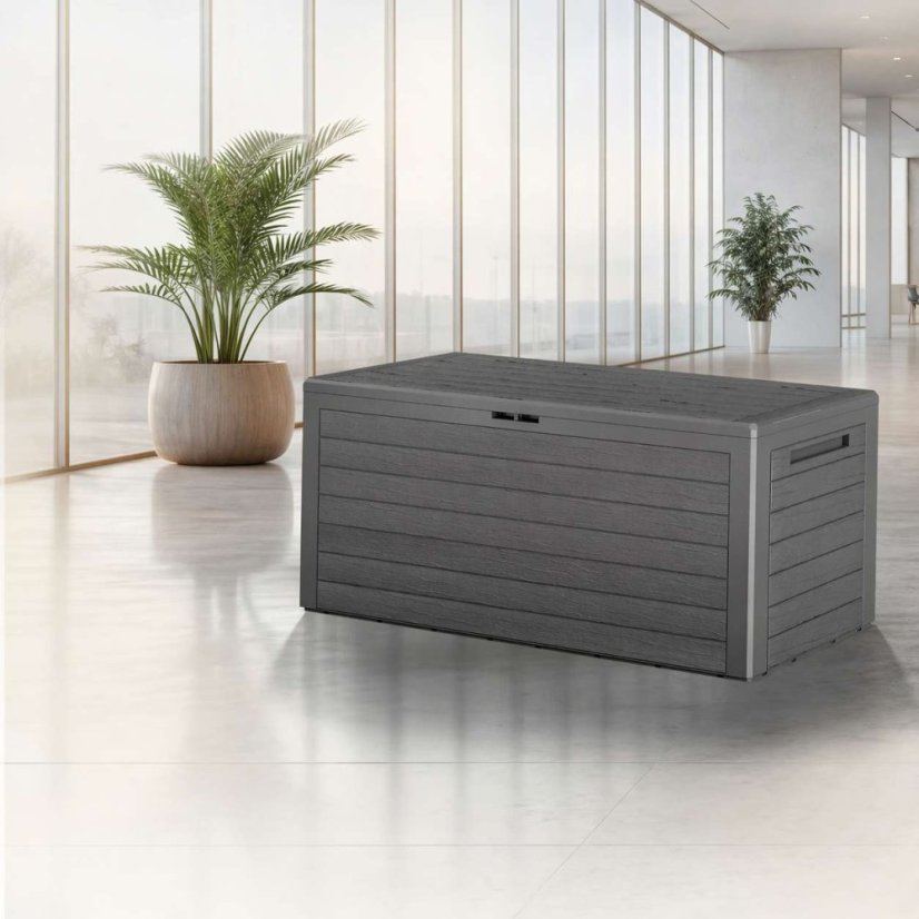 Cutie de depozitare pentru grădină WOODY 280 l - gri, impermeabilă, cu încuietoare