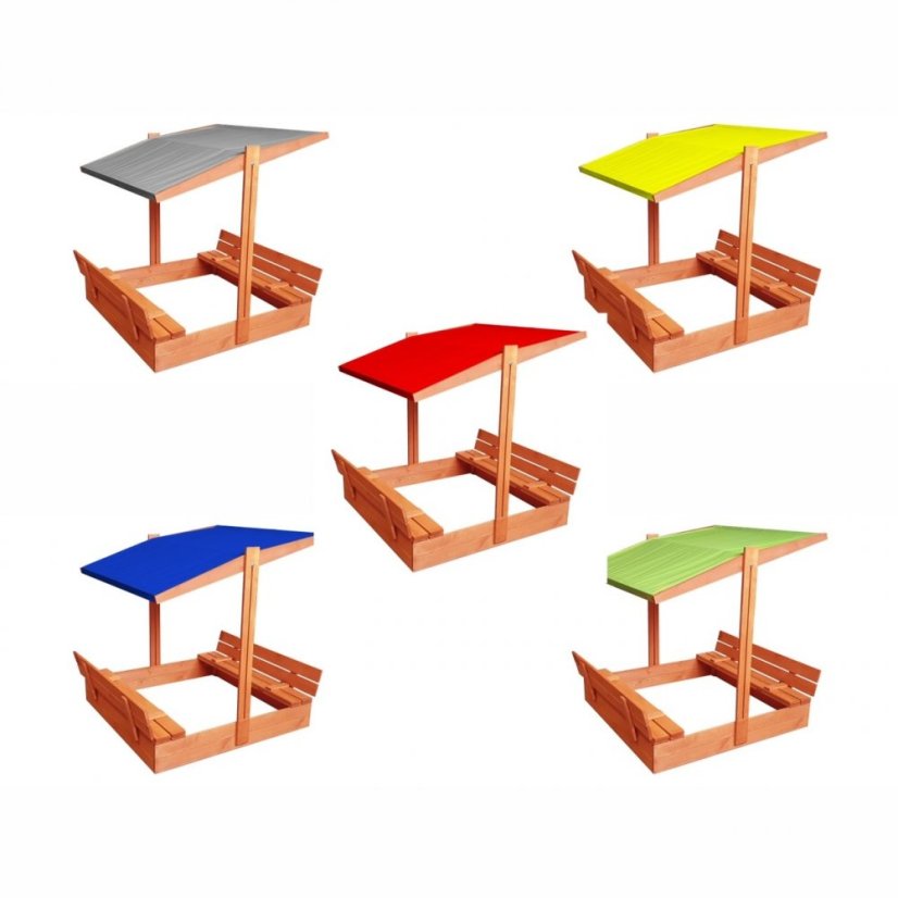 Zelené detské uzatvárateľné pieskovisko so strieškou 120 x 120 cm