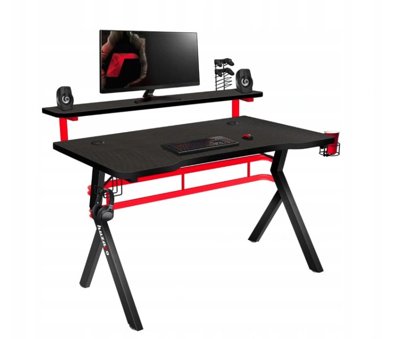 Ultramoderní černo červený stůl pro náročné hráče