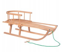 Qualitätsholzschlitten mit Rückenlehne