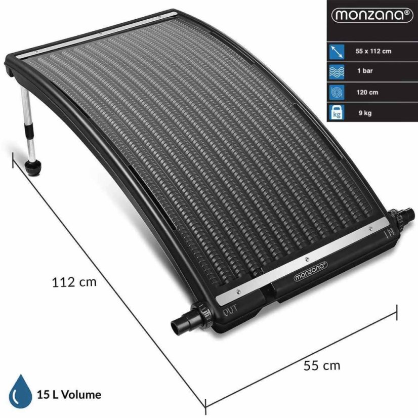 MONZANA solarni grijač za bazen 112 x 55 cm