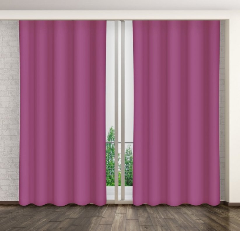 Dekoratív sötétítő függöny hálószobába rózsaszín - Méret: Hossz: 270 cm