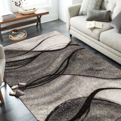 Модерен сив килим с абстрактен мотив