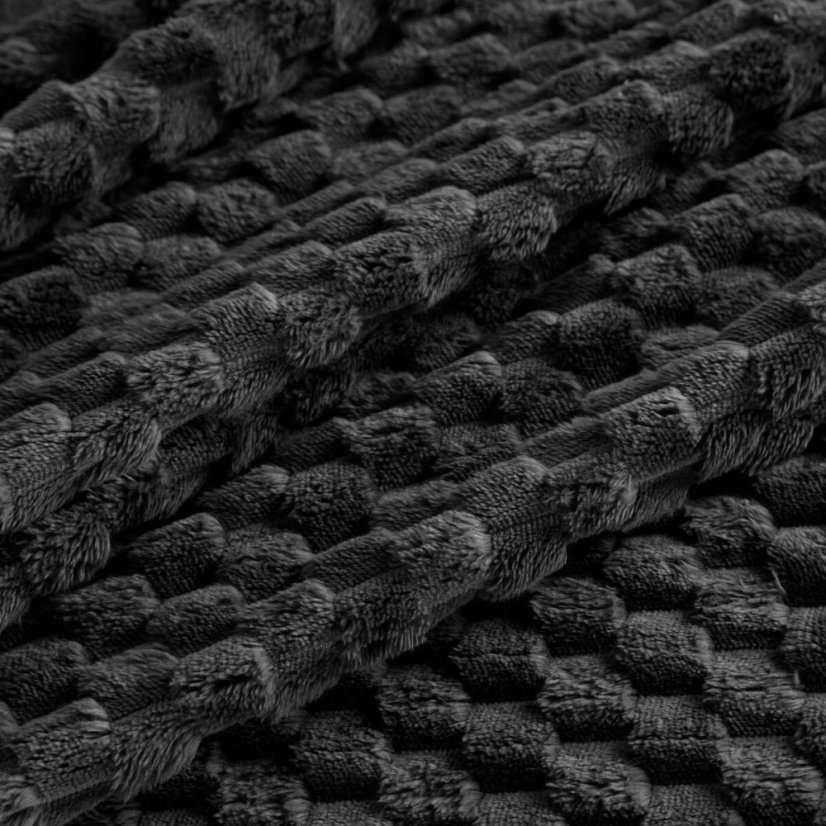 Debeli pokrivač tamno sive boje s modernim uzorkom