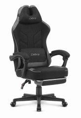 CABRO C504 gamerska stolica s presvlakom od tkanine i osloncem za noge, do 150 kg, crna i siva