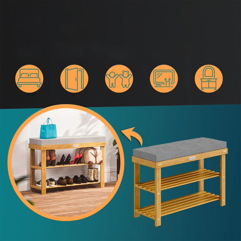 Akácfa cipőpad ülőkével