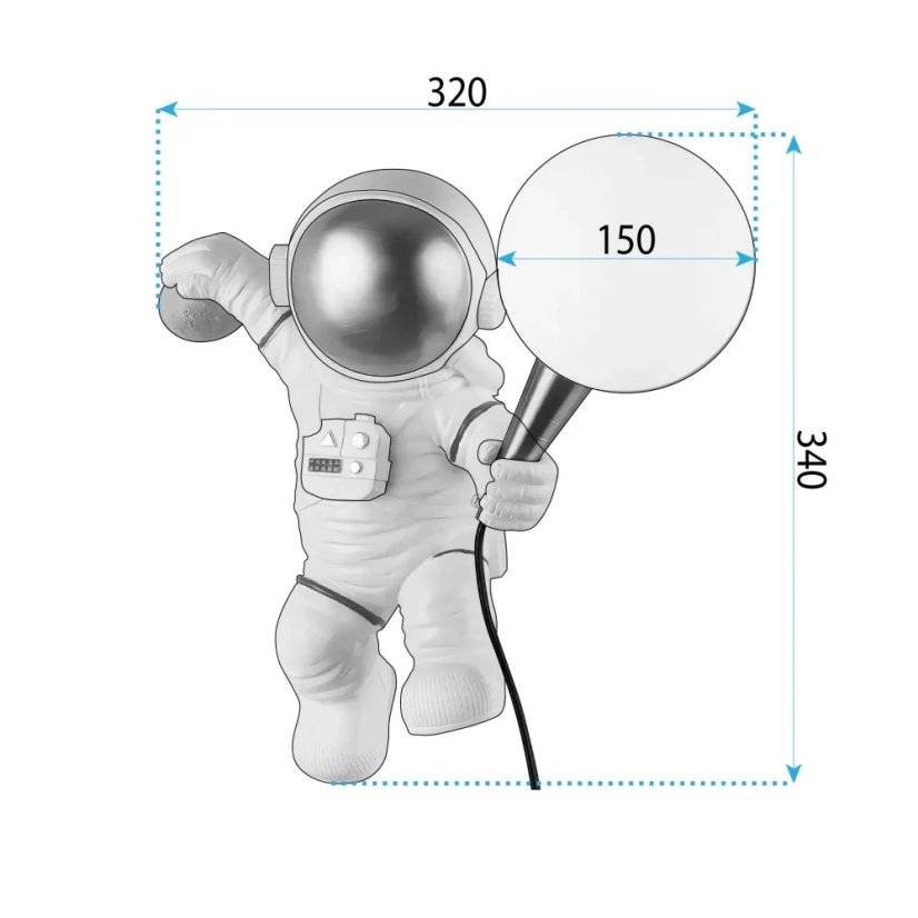 Dětské nástěnné svítidlo Astronaut