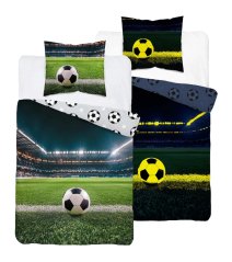 Detské bavlnené posteľné obliečky svietiace v tme - pre malých futbalistov
