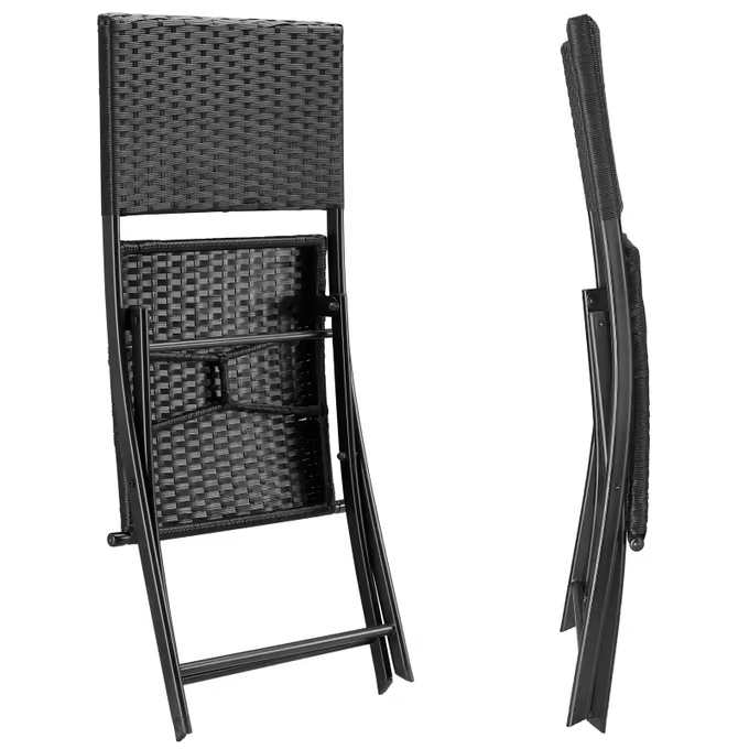 Scaune de grădină pliabile ROME din polyrattan - set de 2, capacitate maximă 120 kg