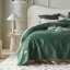 Zelený velúrový prehoz na posteľ Feel 220 x 240 cm