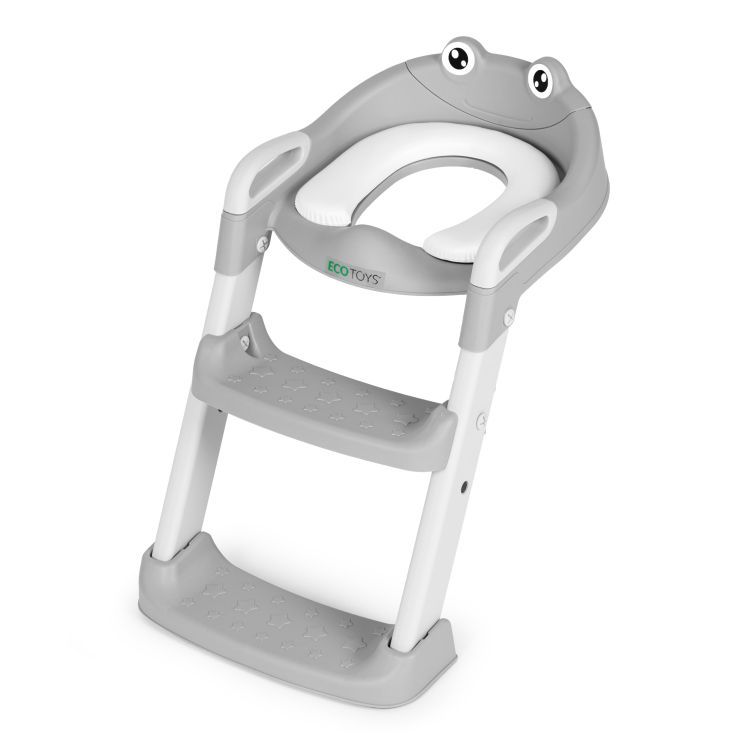 Kindertoilettensitz ECOTOYS grau mit Stufen und Leiter