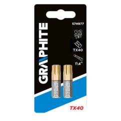 GRAPHITE 57H977 Csavarhúzó Bit Torx40 x 25 mm 2 db