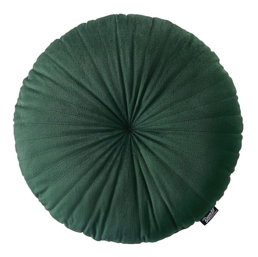 Rustikální zelený dekorativní kulatý polštář 45 cm