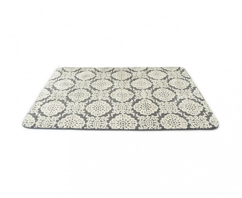 Kuhinjski tepih sivi s ornamentom 140 x 200 cm