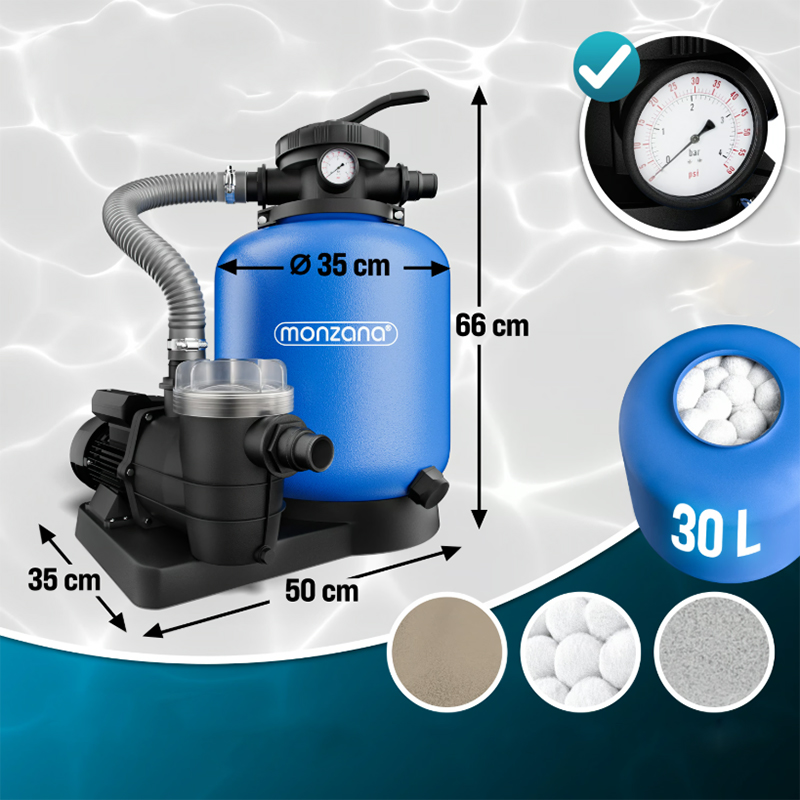Filtrare cu nisip pentru piscină SF110K 13 200 l/h cu pre-filtru