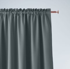 Sötétszürke Aura függöny, akasztószalaggal 180 x 280 cm