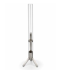 4 kW terasni grelnik na pelete z učinkom plamena, 132 cm, srebrn