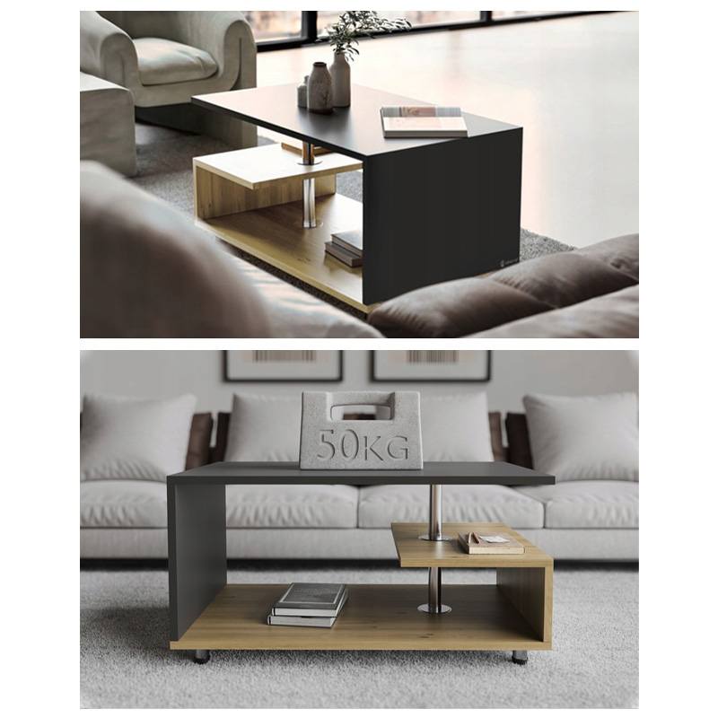 Masă de cafea modernă Orlando cu poliță de depozitare - 95×55×50 cm - Culoare: Maro