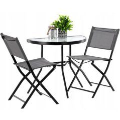 Set de mobilier de balcon în gri