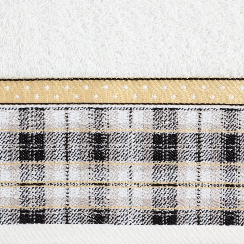 Bavlněný vánoční ručník bílý s žakárovým okrajem