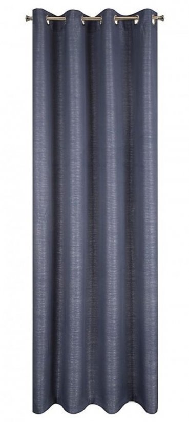Moderní závěsy v modré barvě se stříbrným prošitím 140 x 250 cm