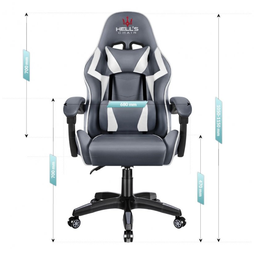 Dječja stolica za igru HC - 1007 siva s bijelim detaljem