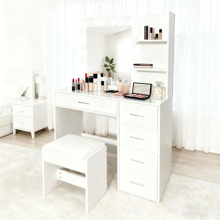 Elegantni LED toaletni stolić s tabureom