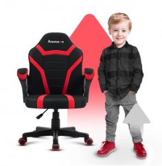 Качествен детски гейминг стол в черно и червено