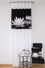 Perdea cu motiv de nufăr 250 cm
