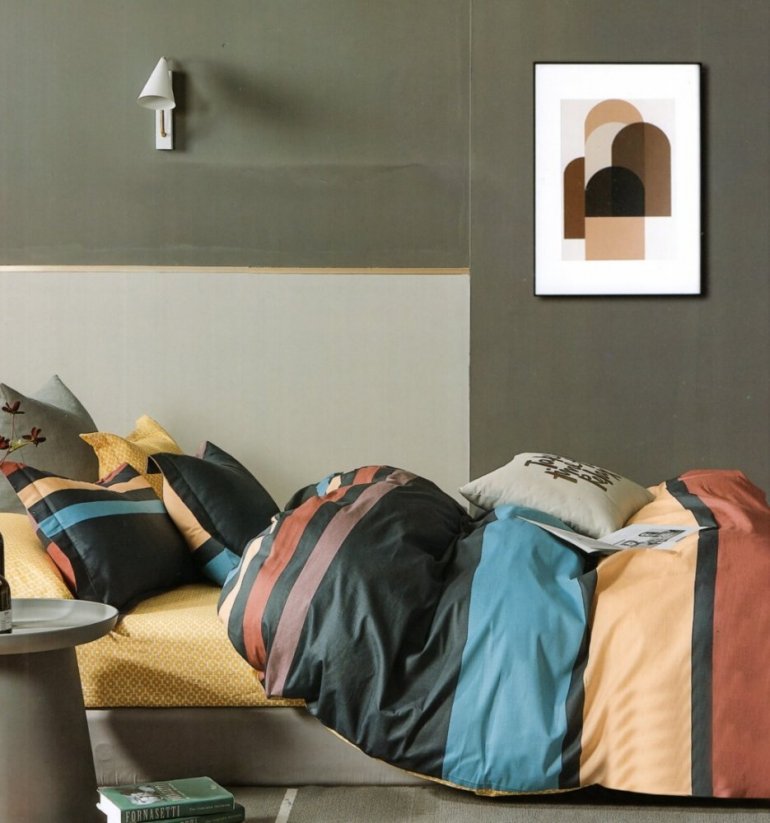 Bavlnené posteľné obliečky s pestrofarebným motívom